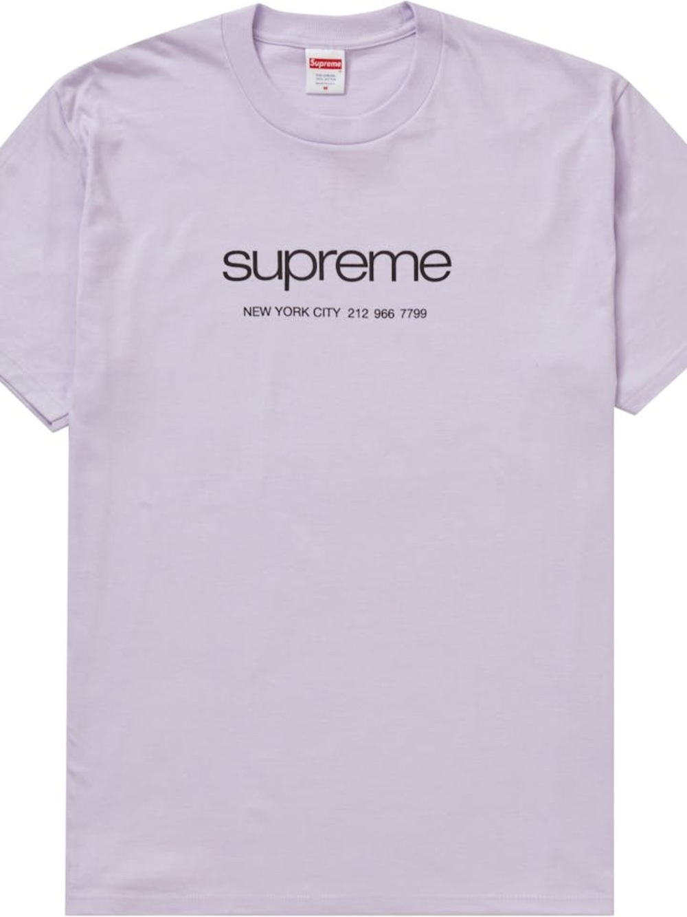 Supreme Lilac Crew Tee with Black Logo